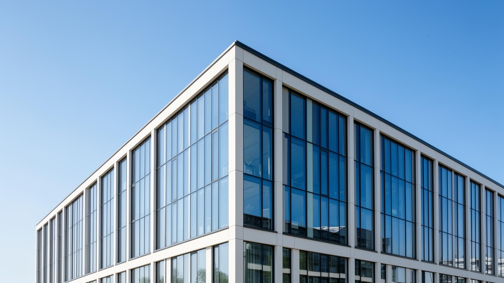 Modernes Gebäude, professionell gereinigt